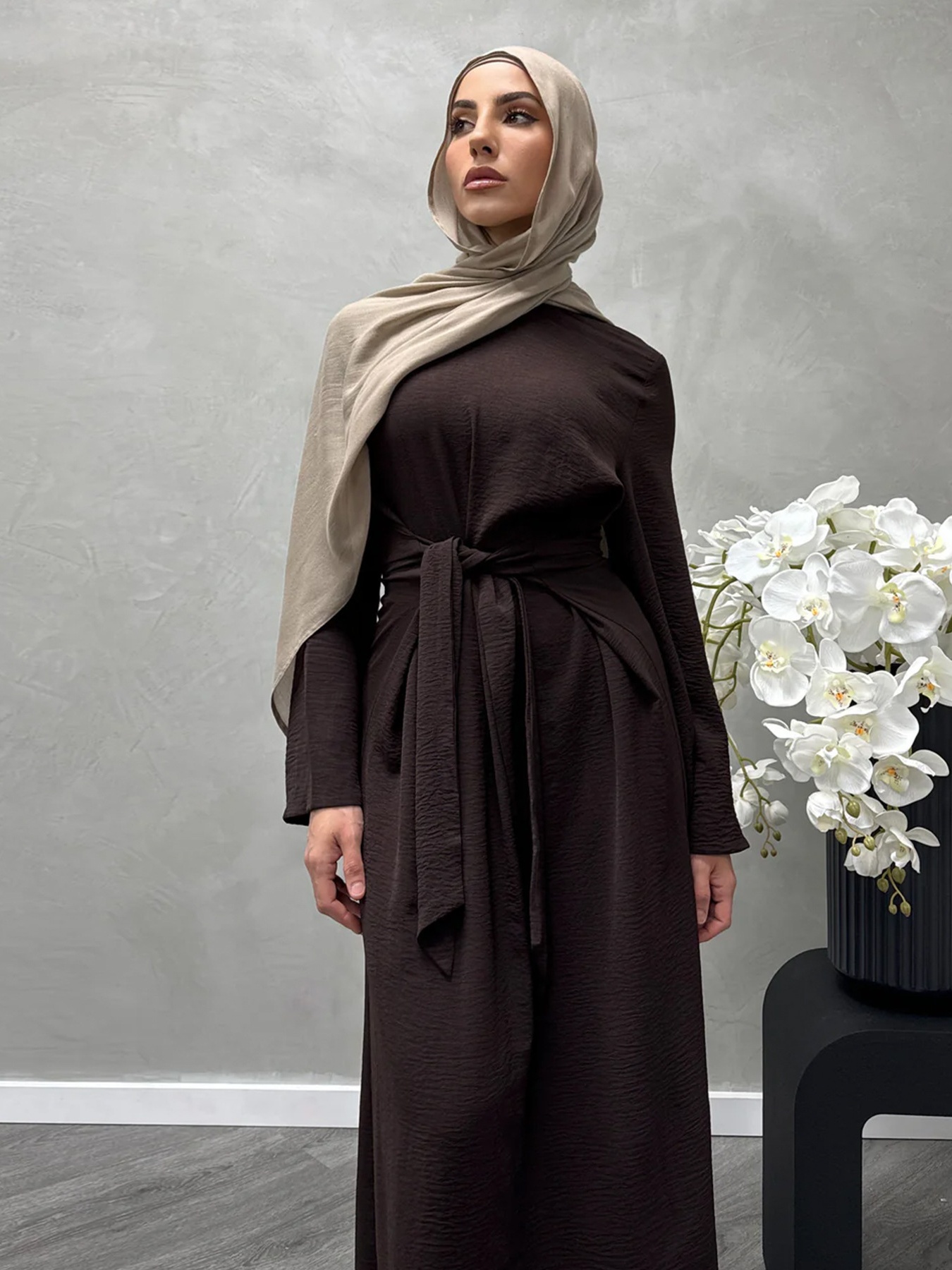 Twill Tie Elegant Dress