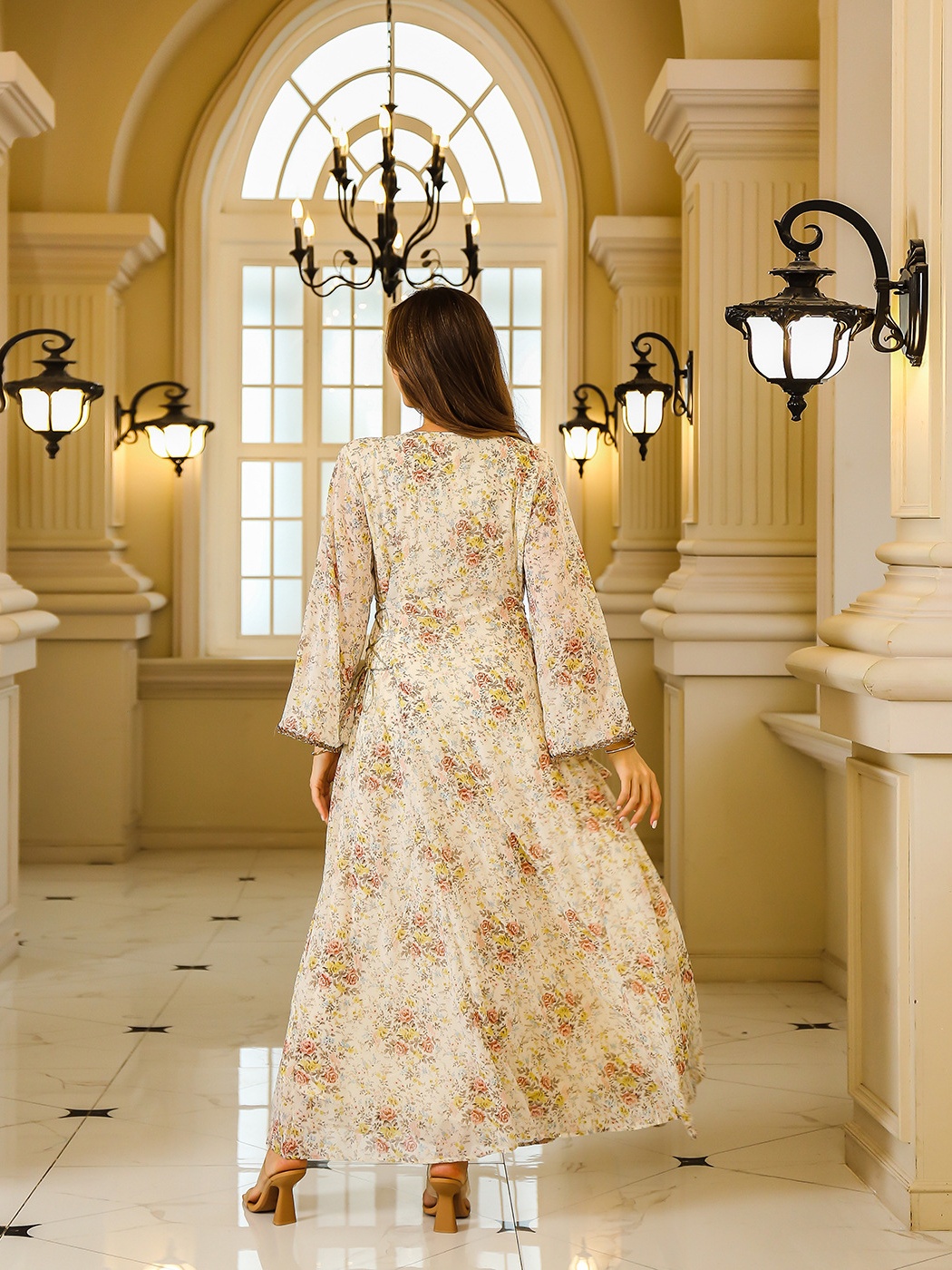 Embroidered Floral Patterns Abaya