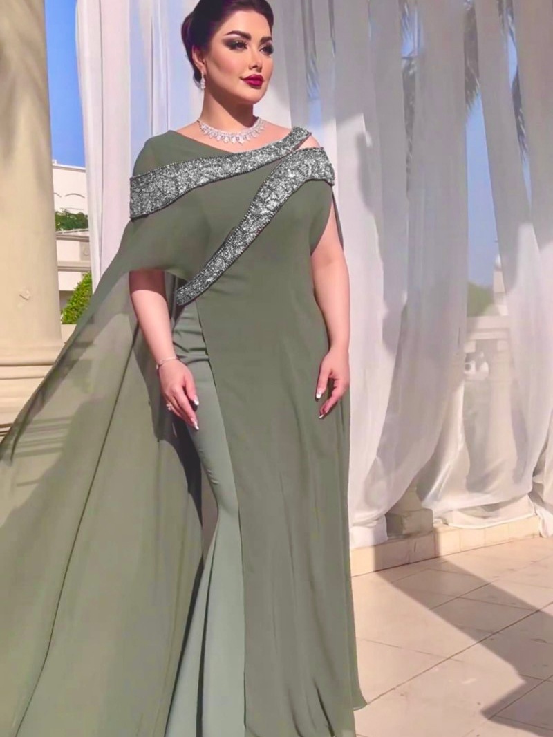 Chiffon Beaded Splicing Dress