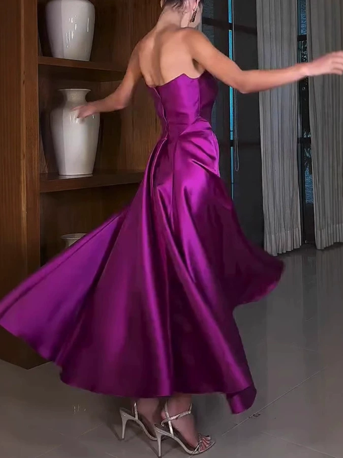Strapless Sleeveless Extra Large Hem Maxi Dress