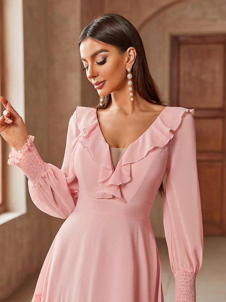 Pearl Chiffon Patchwork Dress