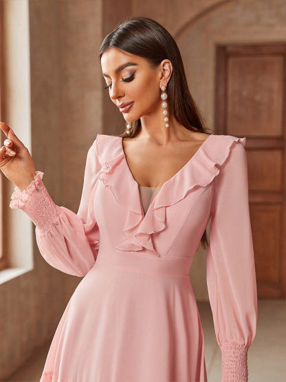 Pearl Chiffon Patchwork Dress