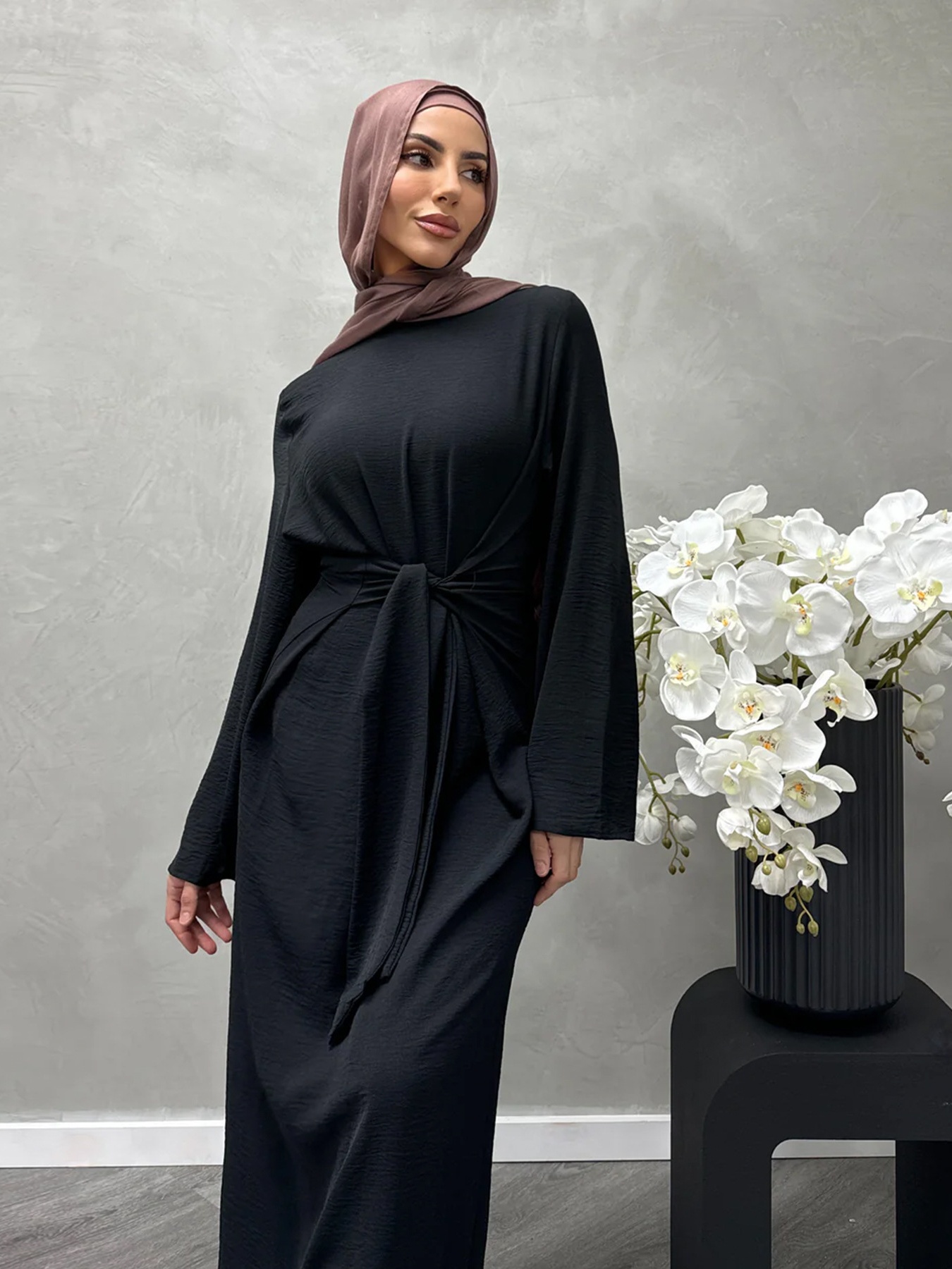 Twill Tie Elegant Dress