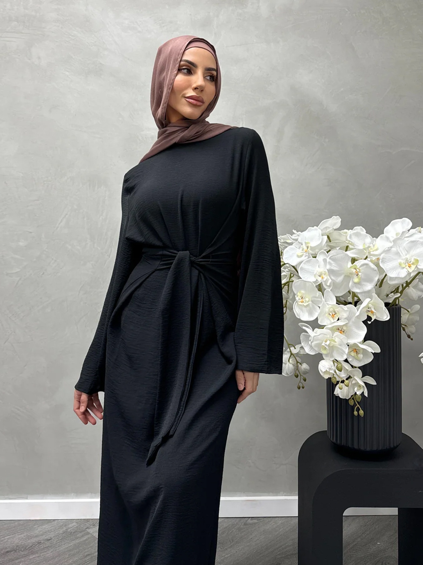 Twill Tie Elegant Dress