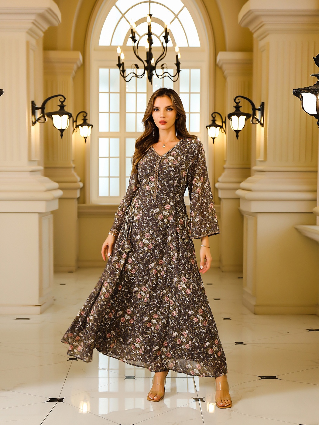 Embroidered Floral Patterns Abaya