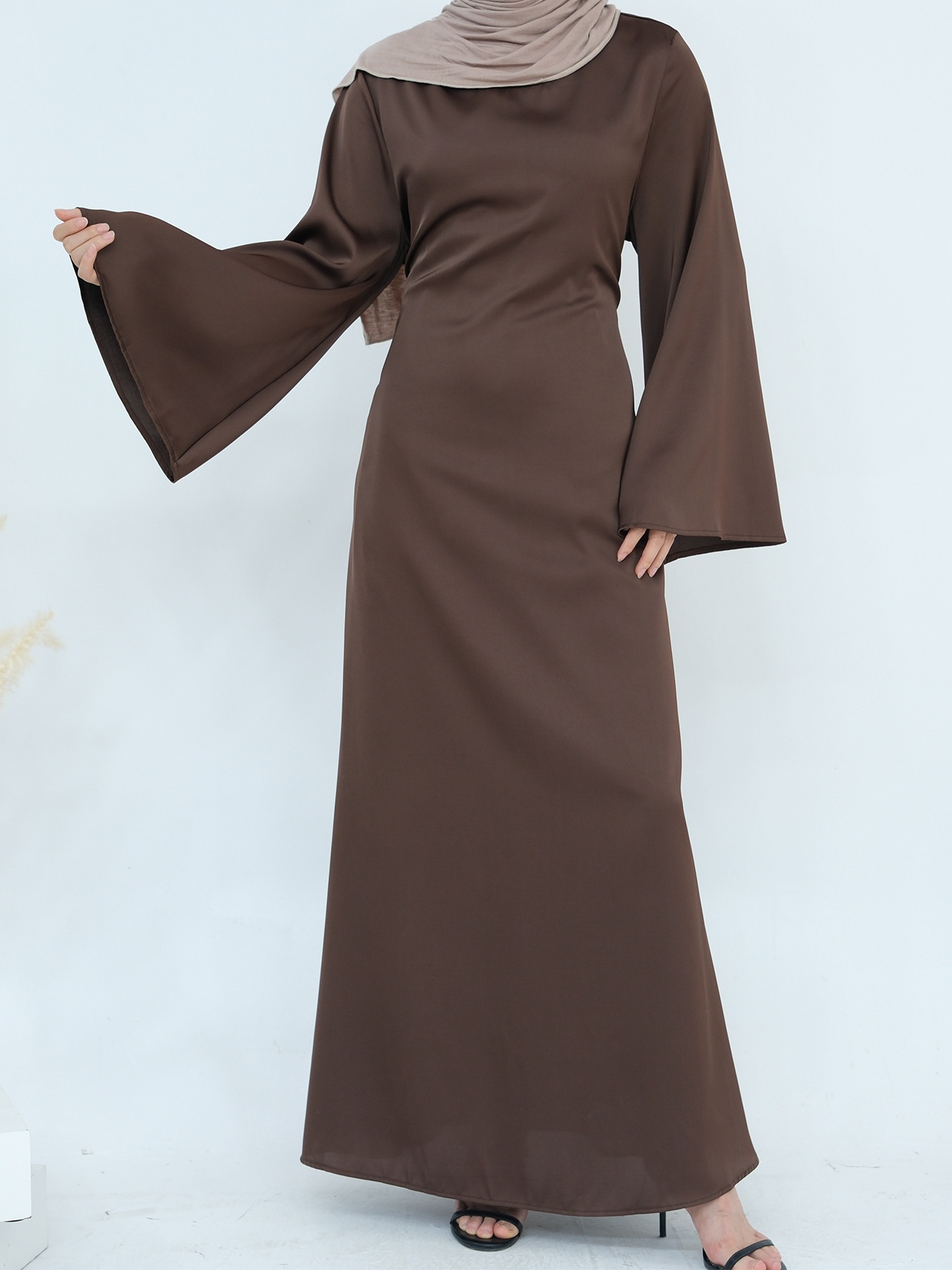 Drawstring Waist Solid Color Lace-Up Elegant Dress