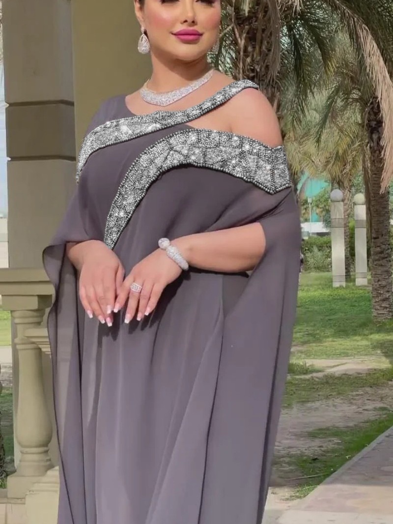 Chiffon Beaded Splicing Dress
