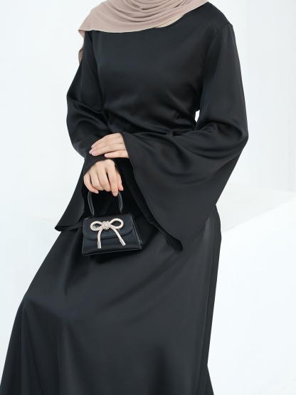 Drawstring Waist Solid Color Lace-Up Elegant Dress