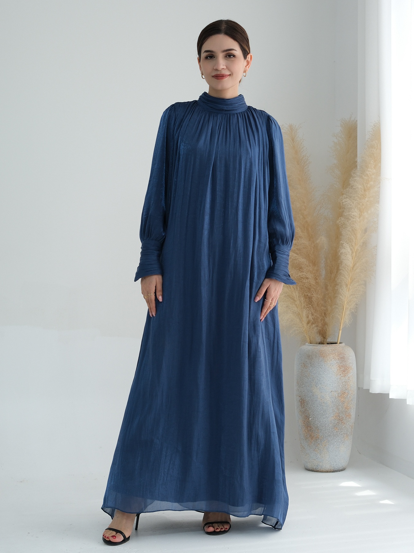 Round Neck Fashion Solid Color Dress