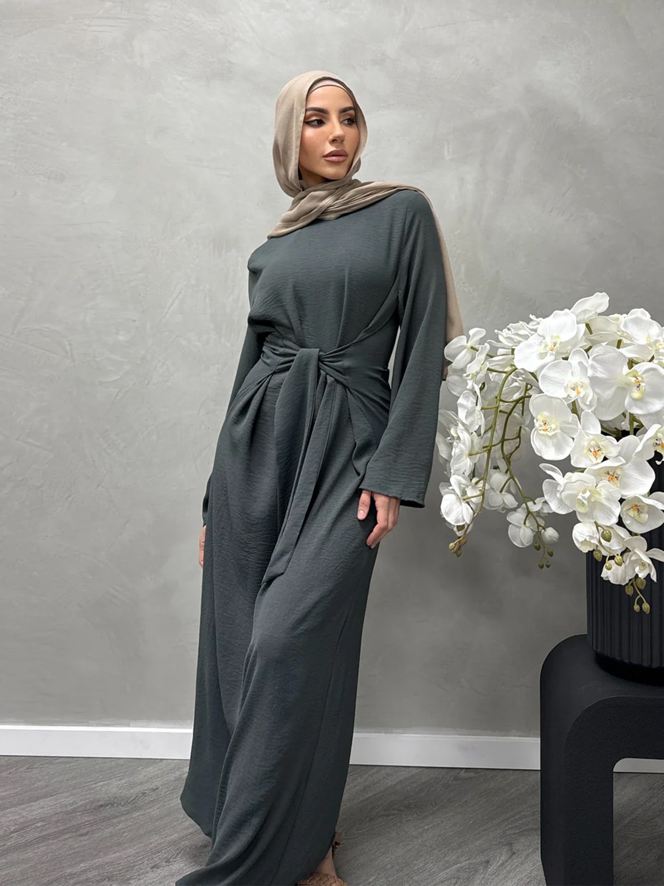 Twill Tie Elegant Dress