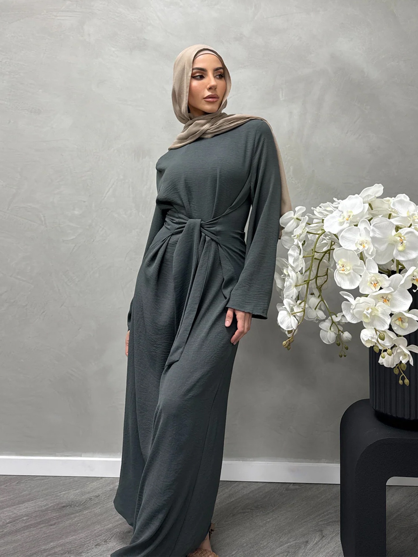 Twill Tie Elegant Dress