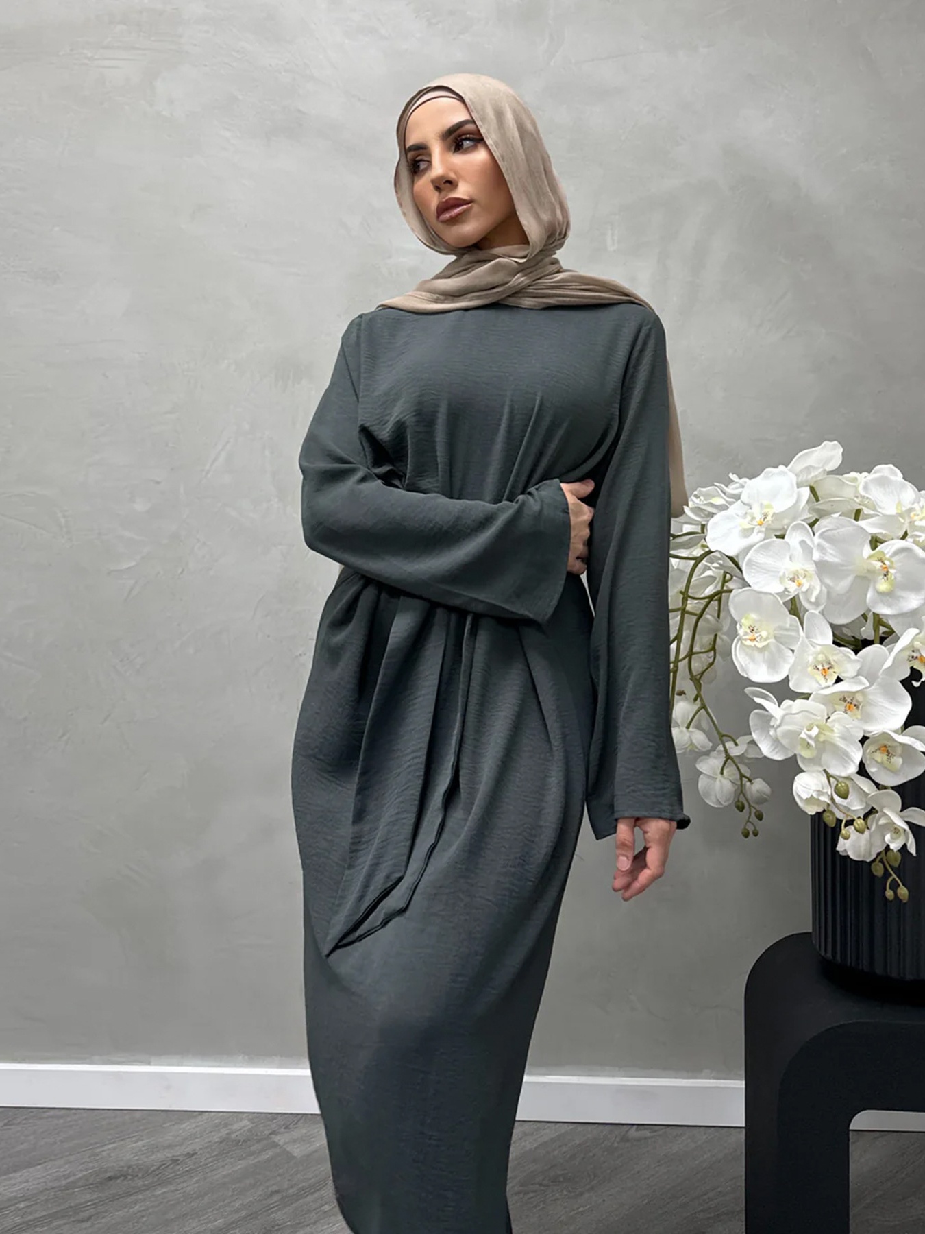 Twill Tie Elegant Dress