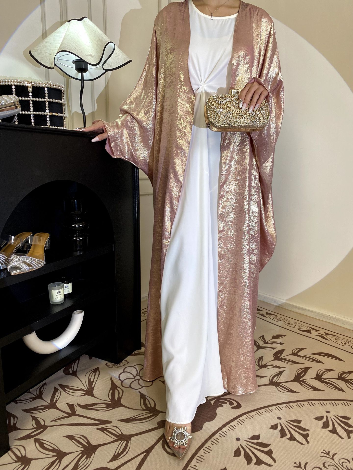Solid Color Reflective Abaya