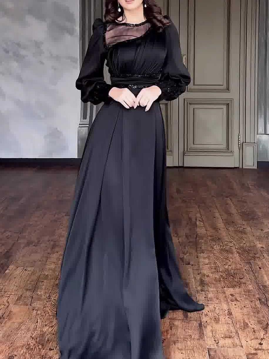 High-end Mesh Patchwork Sequin Embellished Dress
