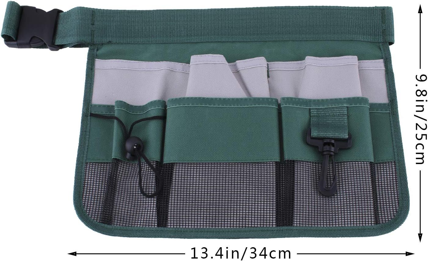Geboor Gardening Tool Waist Bag Belt Heavy Duty Oxford Tool Apron with 7 Pockets of Different Sizes and Depth
