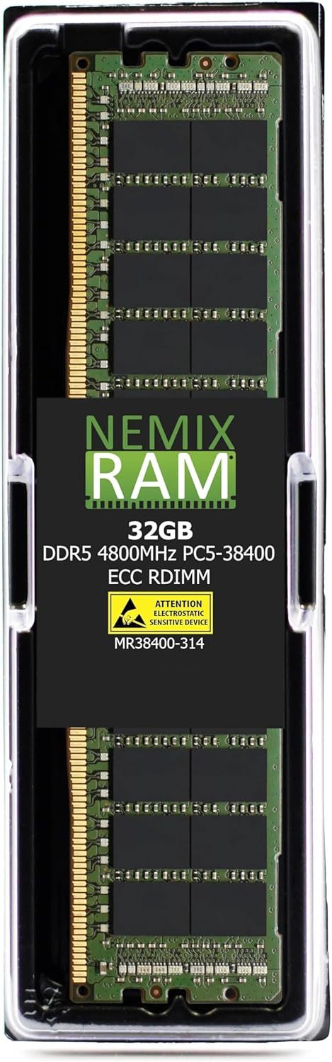 NEMIX RAM 256GB (4X64GB) DDR5 5600MHZ PC5-44800 2Rx4 1.1V 288-PIN ECC RDIMM Registered Server Memory KIT Compatible with ASRock TRX50 WS Workstation Motherboard