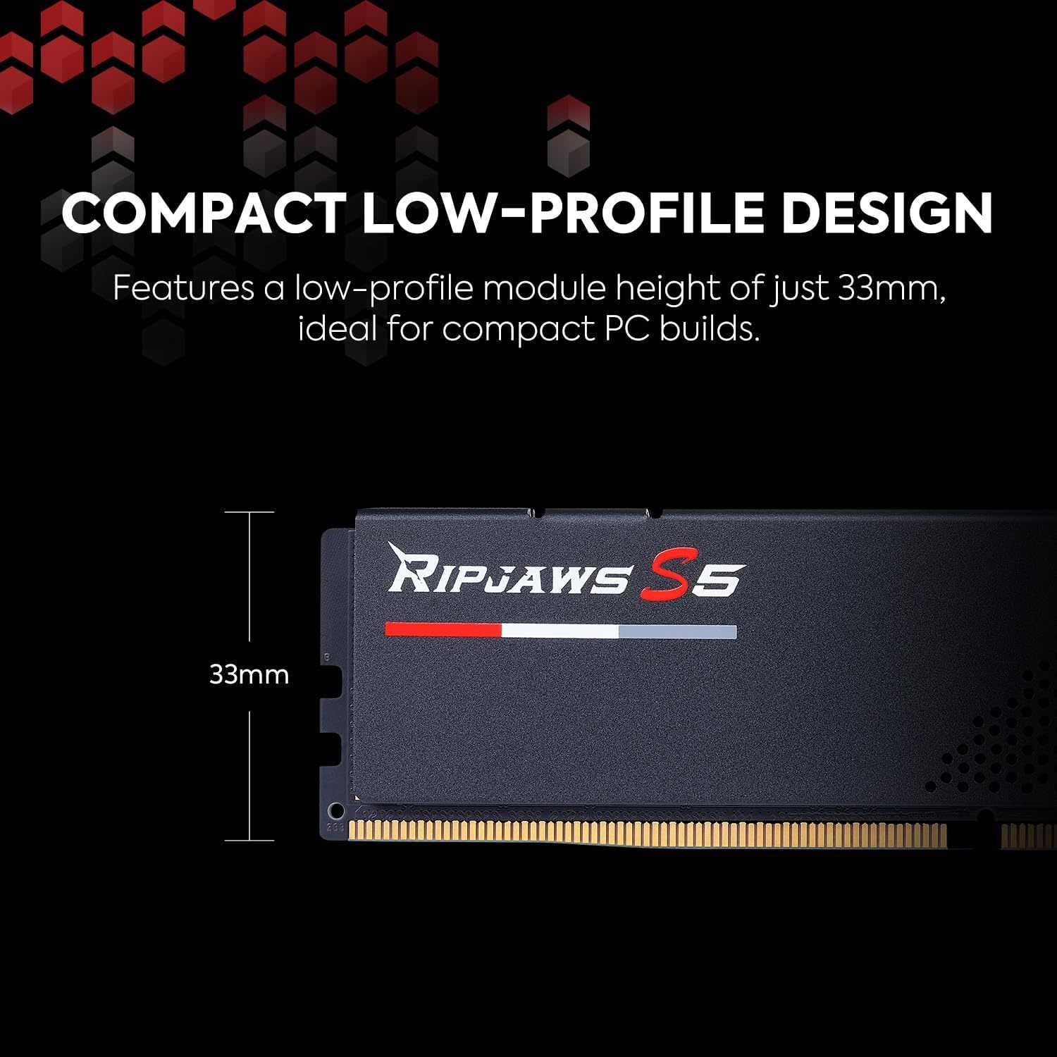 Ripjaws S5 Series (Intel XMP 3.0) DDR5 RAM 32GB (2x16GB) 6000MT/s CL36-36-36-96 1.35V Desktop Computer Memory UDIMM - Matte Black (F5-6000J3636F16GX2-RS5K)