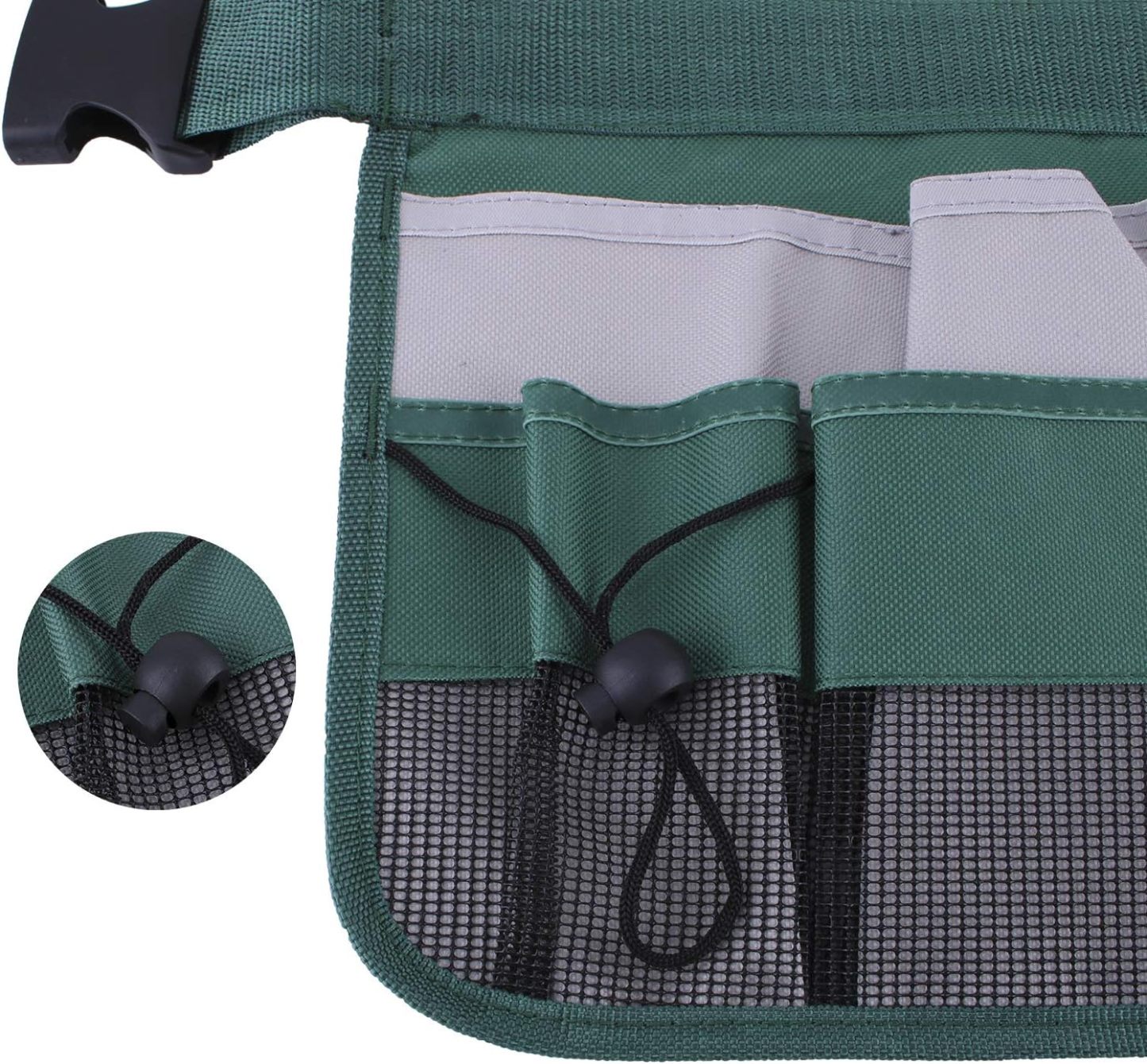 Geboor Gardening Tool Waist Bag Belt Heavy Duty Oxford Tool Apron with 7 Pockets of Different Sizes and Depth