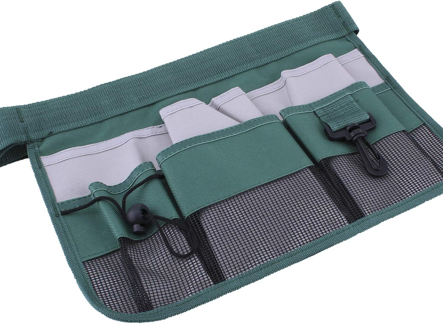 Geboor Gardening Tool Waist Bag Belt Heavy Duty Oxford Tool Apron with 7 Pockets of Different Sizes and Depth