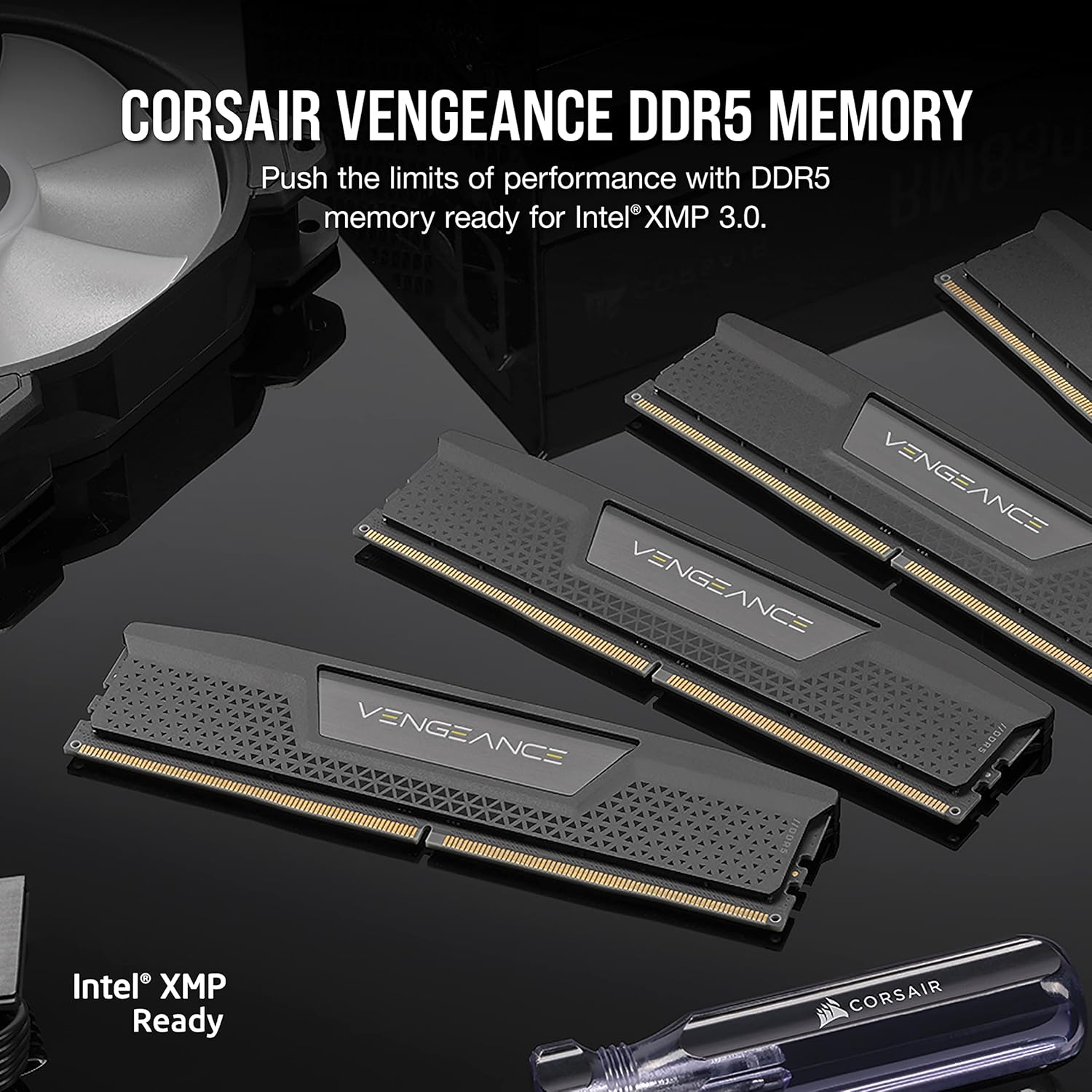 DDR5 RAM 128GB (4x32GB) 5600MHz CL40 Intel XMP iCUE Compatible Computer Memory - Black (CMK128GX5M4B5600C40)