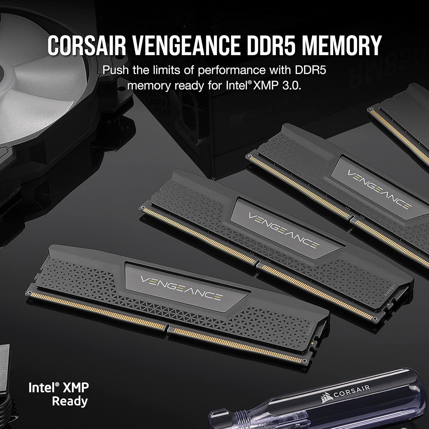 DDR5 RAM 128GB (4x32GB) 5600MHz CL40 Intel XMP iCUE Compatible Computer Memory - Black (CMK128GX5M4B5600C40)