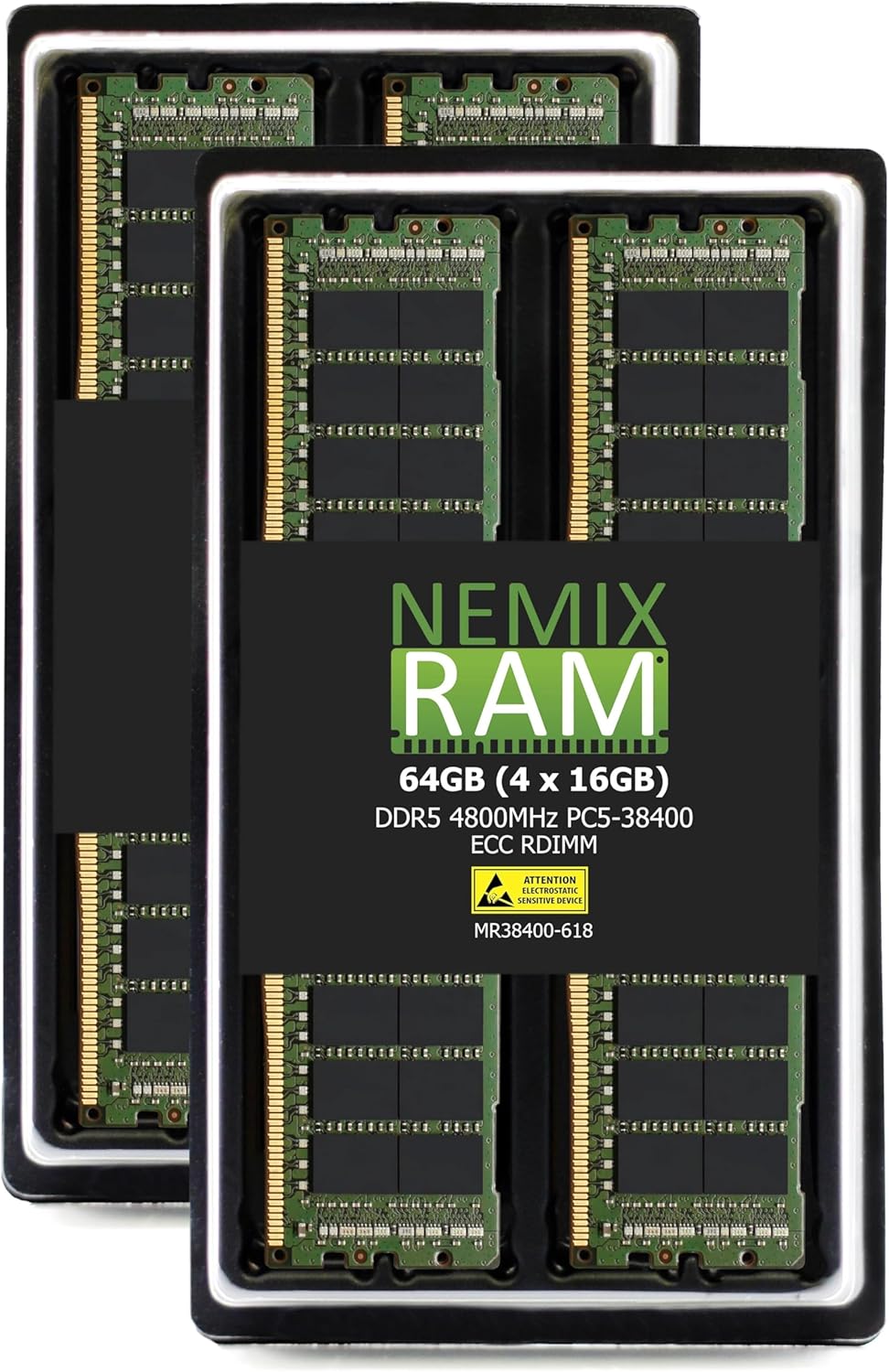 NEMIX RAM 256GB (4X64GB) DDR5 5600MHZ PC5-44800 2Rx4 1.1V 288-PIN ECC RDIMM Registered Server Memory KIT Compatible with ASRock TRX50 WS Workstation Motherboard