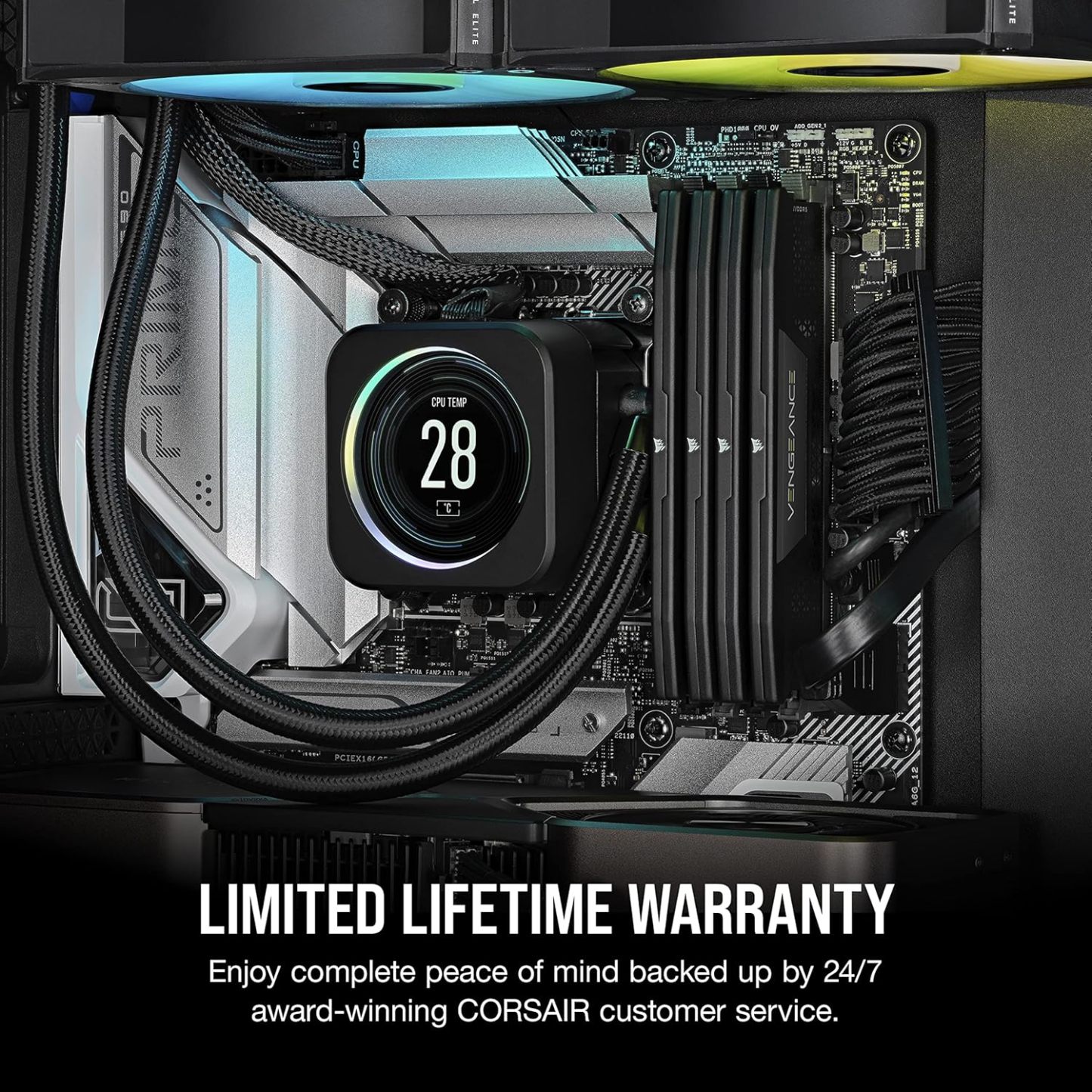 DDR5 RAM 128GB (4x32GB) 5600MHz CL40 Intel XMP iCUE Compatible Computer Memory - Black (CMK128GX5M4B5600C40)