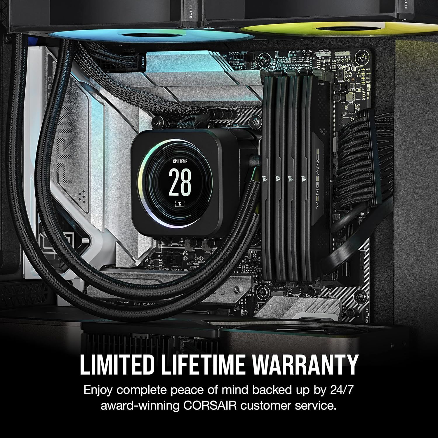 DDR5 RAM 128GB (4x32GB) 5600MHz CL40 Intel XMP iCUE Compatible Computer Memory - Black (CMK128GX5M4B5600C40)