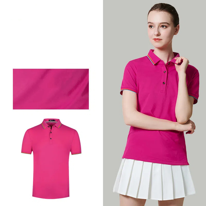 Sports-embroidered roll-neck polo shirt
