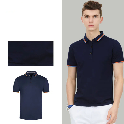Sports-embroidered roll-neck polo shirt