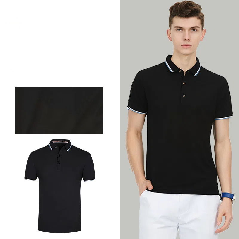 Sports-embroidered roll-neck polo shirt