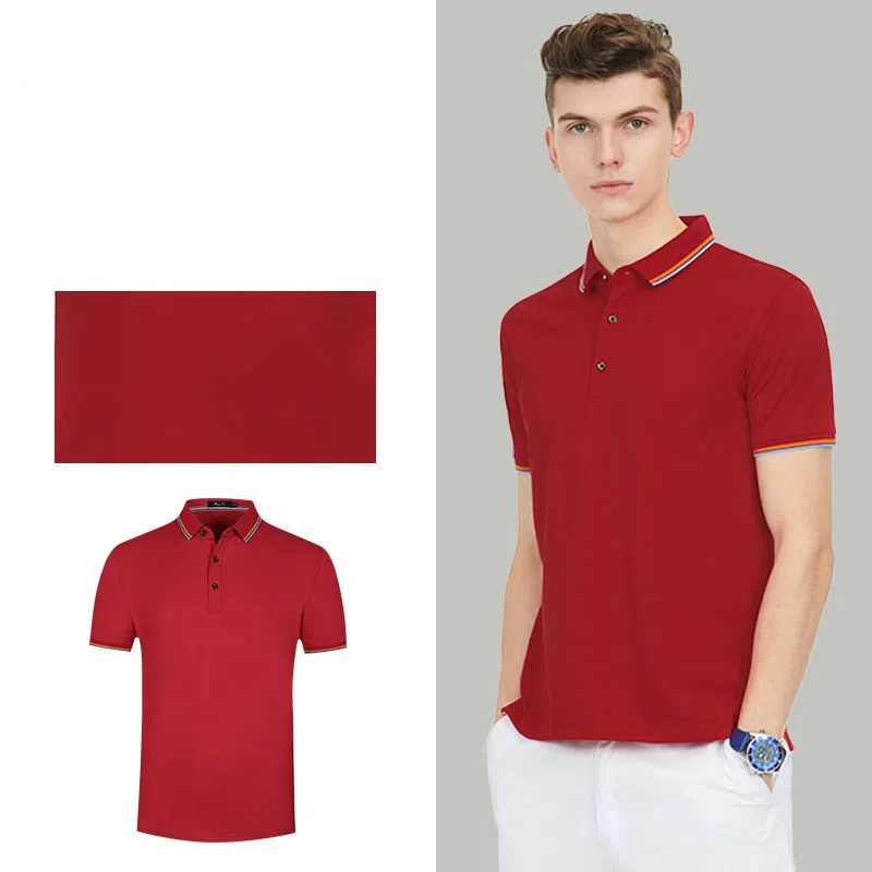 Sports-embroidered roll-neck polo shirt