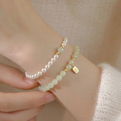 S925 Silver Pearl Light Bulb Bracelet