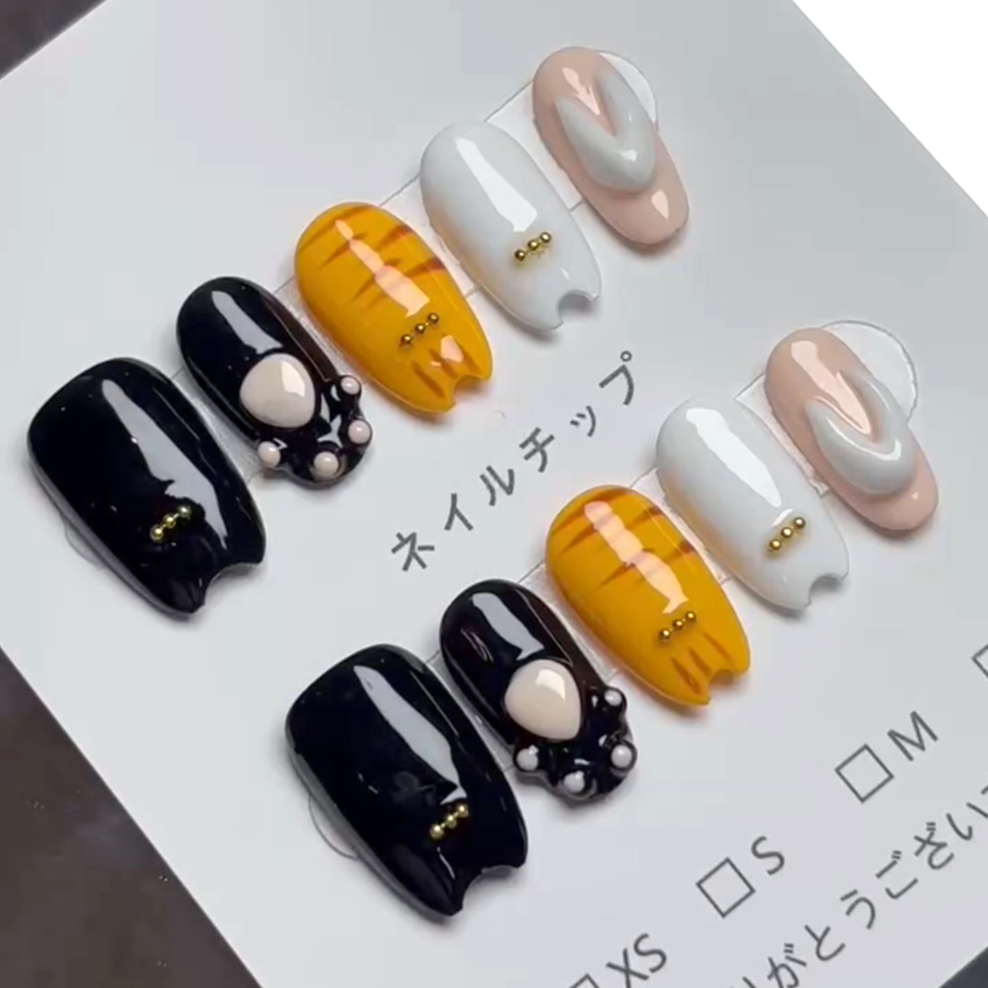 DANNOROLA ハンドメイド カートゥン キャットクロウ ワイルドキャット キャットガーデン 3D ギルデッド ダイヤモンドセット パール リボン 塗装 ネイルアート 外国貿易 フェイクネイル スライス 30枚 工場直売シリーズ 装着アーマー装飾アクセサリー スーパーキュート 装着アーマー取り外し可能