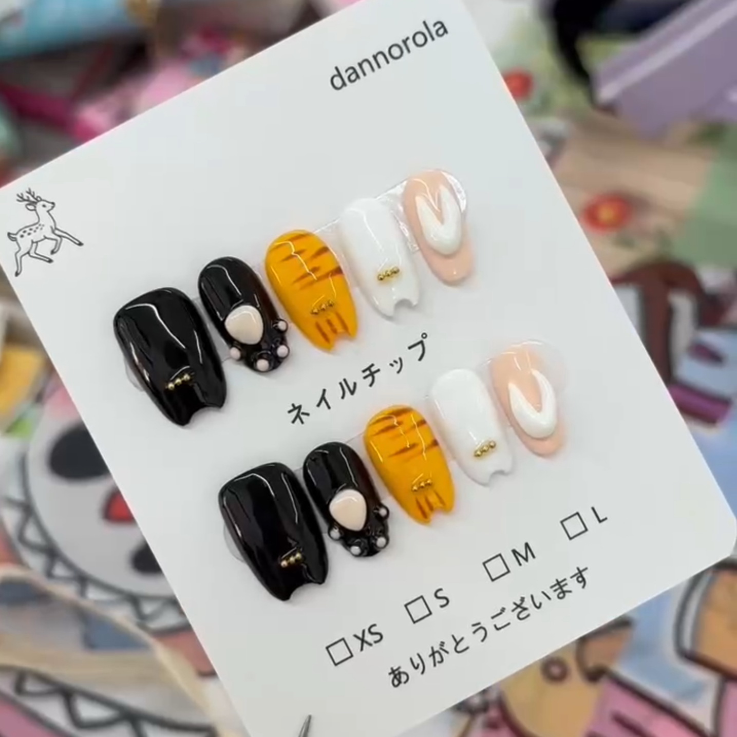 DANNOROLA ハンドメイド カートゥン キャットクロウ ワイルドキャット キャットガーデン 3D ギルデッド ダイヤモンドセット パール リボン 塗装 ネイルアート 外国貿易 フェイクネイル スライス 30枚 工場直売シリーズ 装着アーマー装飾アクセサリー スーパーキュート 装着アーマー取り外し可能