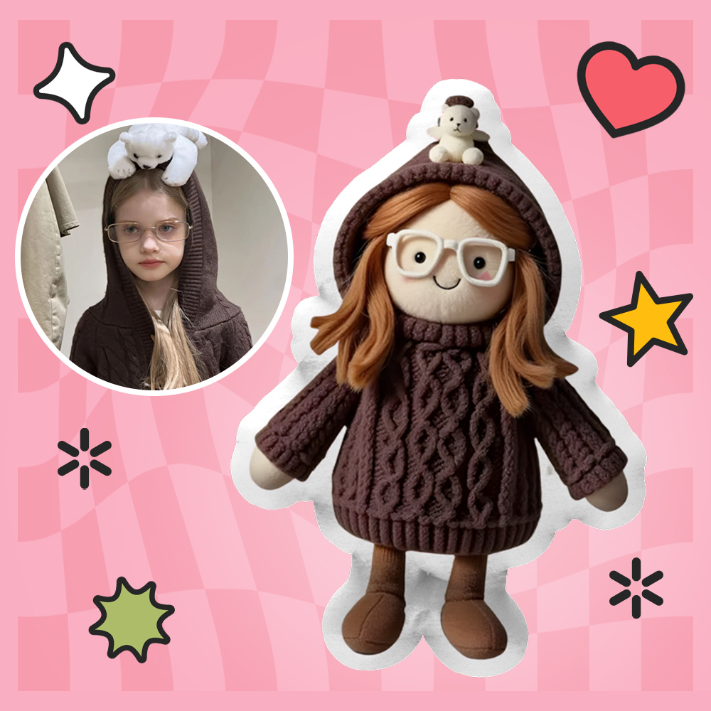 個性化照片毛絨娃娃枕頭迷你我毛絨枕頭送給好友的禮物 - PhotoMoonLampTW