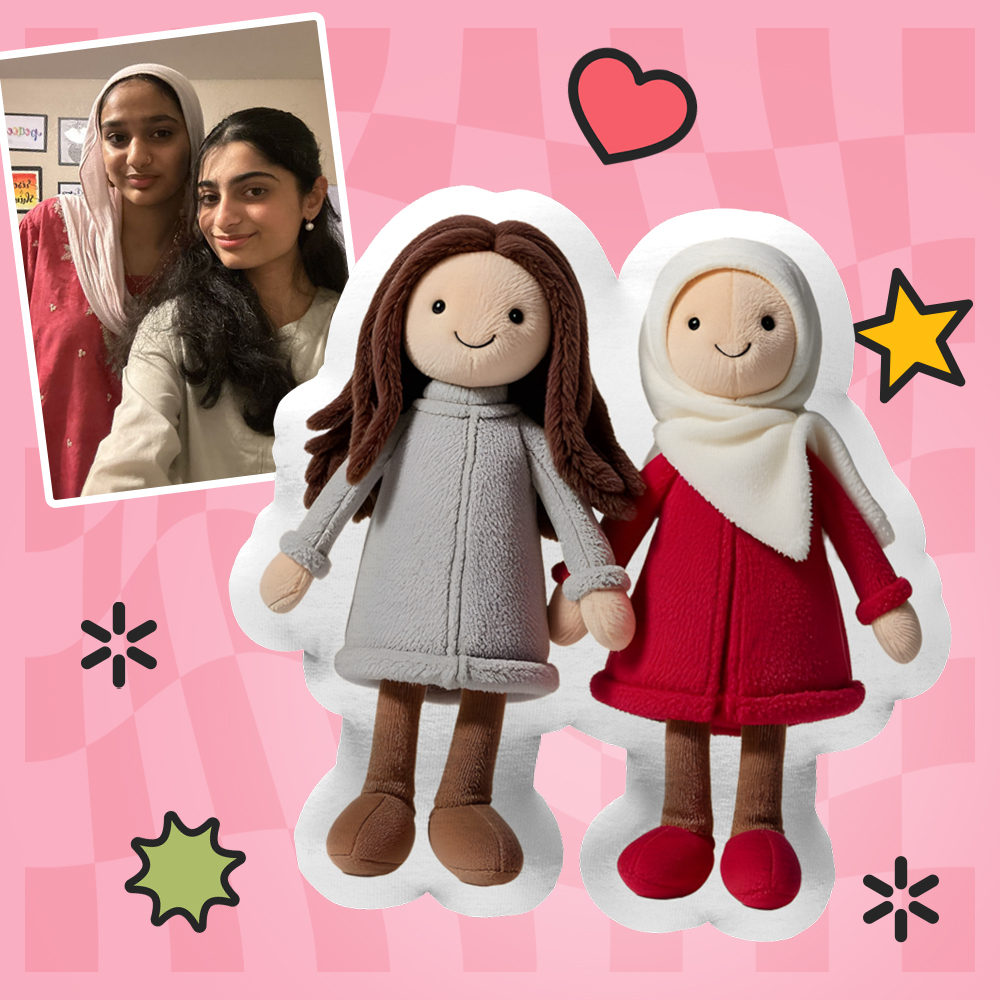 個性化照片毛絨娃娃枕頭迷你我毛絨枕頭送給好友的禮物 - PhotoMoonLampTW