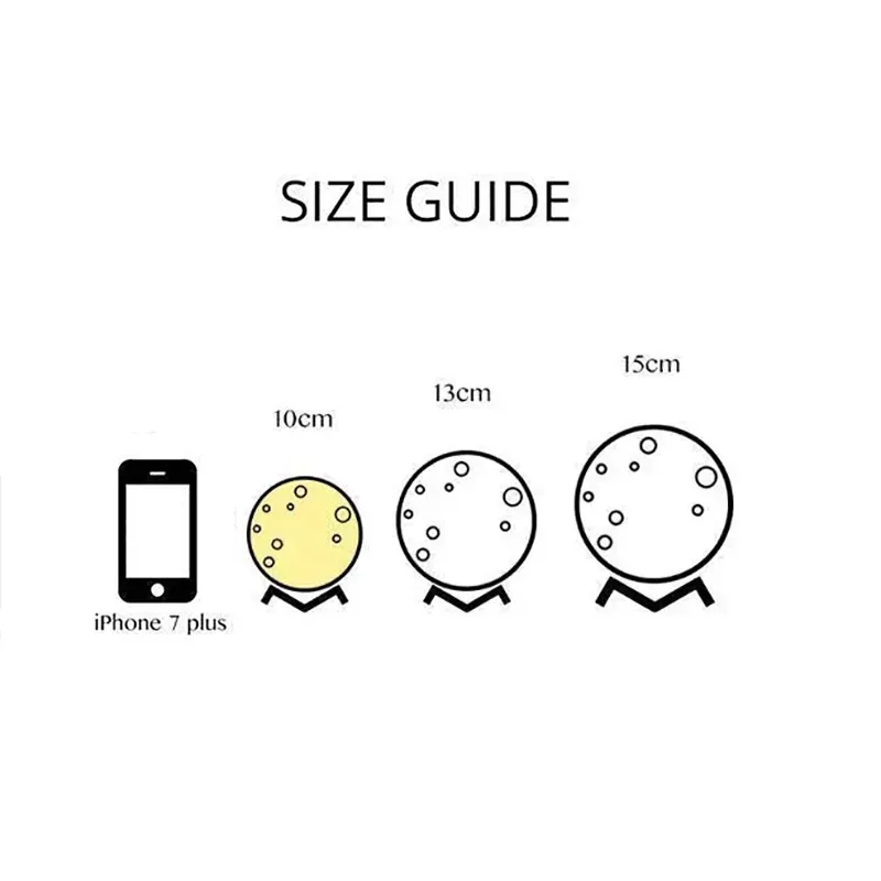 個性化 3d 照片月亮燈和帶有您的文字 - 觸摸 3 色動漫效果 - PhotoMoonLampTW