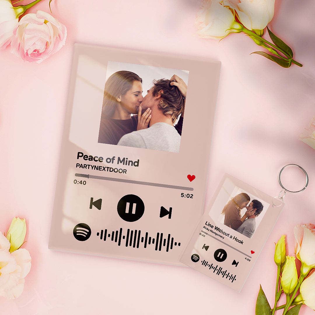 Spotify Glass 定制照片可掃描音樂牌匾最好的禮物 - PhotoMoonLampTW