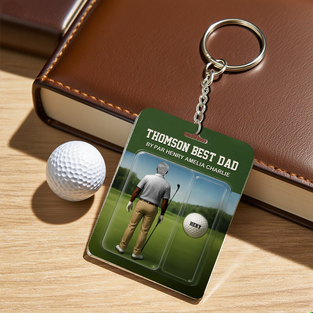 個性化高爾夫爸爸人物牌匾客製化名字壓克力父親節紀念品 - PhotoMoonLampTW
