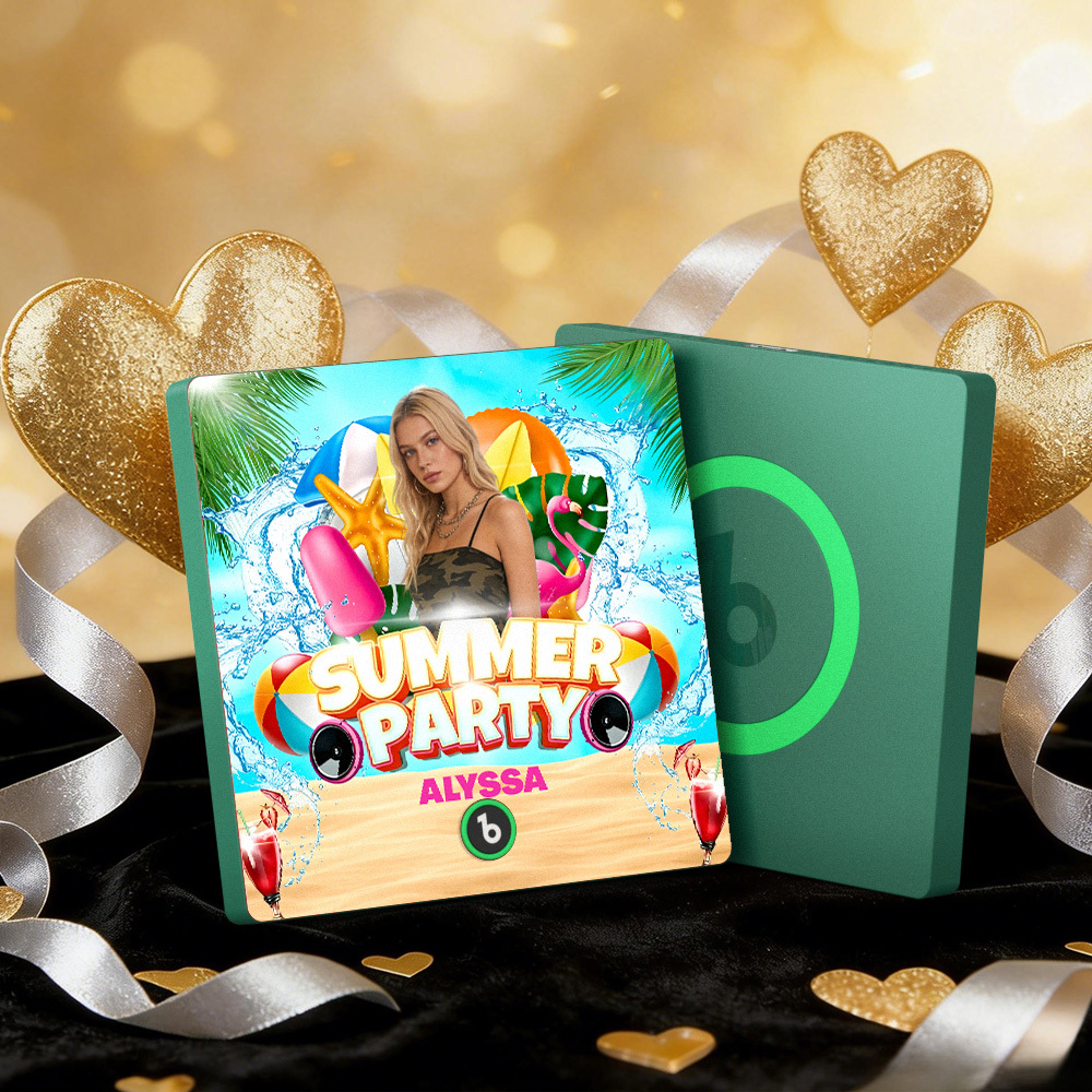 客製化音樂冰箱貼紙 夏季派對 彩色相框專輯冰箱貼 可播放歌曲 禮物 - PhotoMoonLampTW