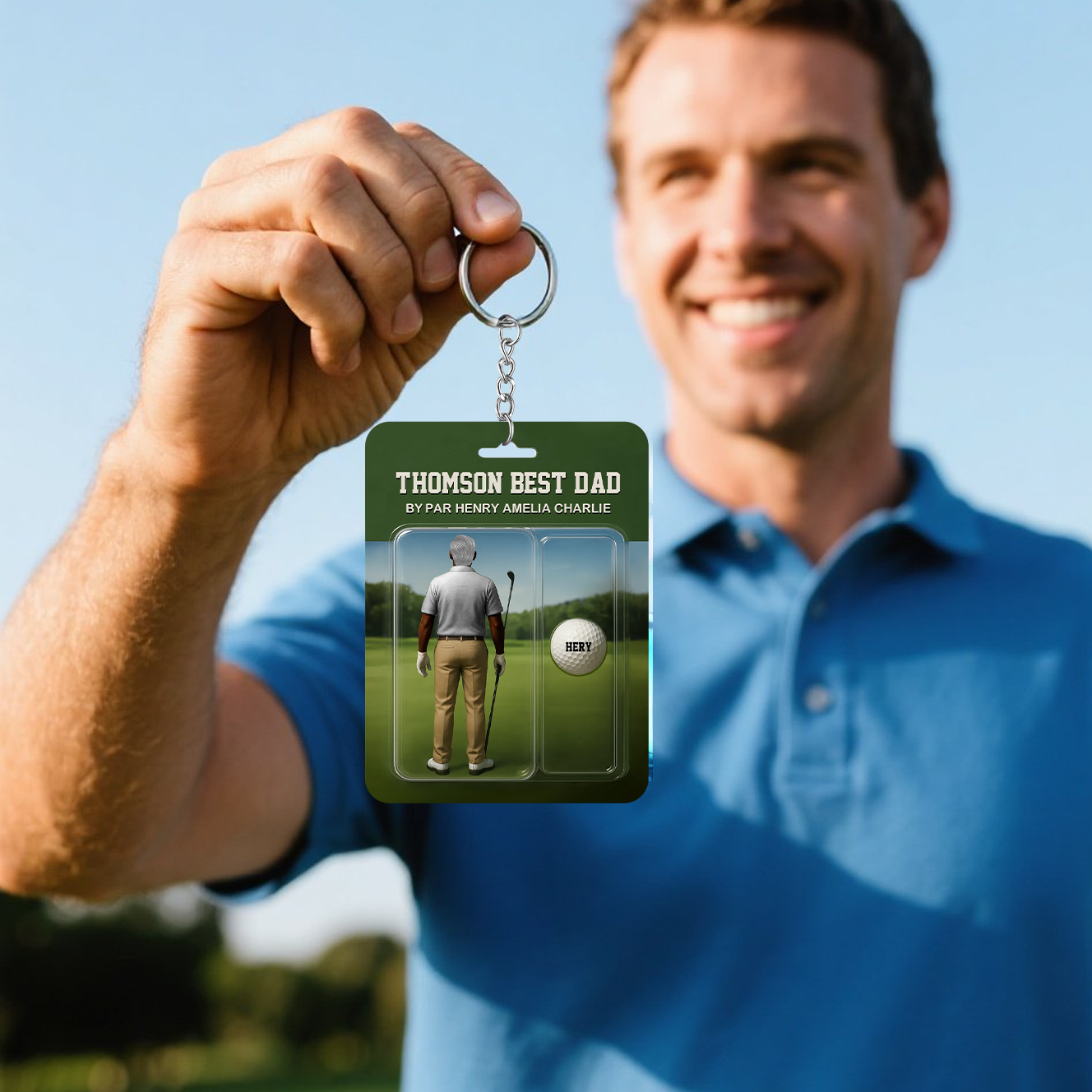 個性化高爾夫爸爸人物牌匾客製化名字壓克力父親節紀念品 - PhotoMoonLampTW