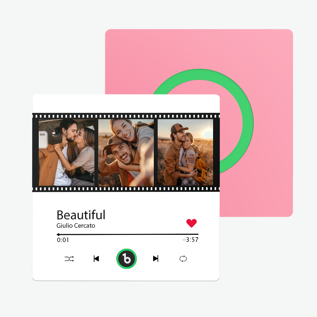 客製化紫水晶色音樂冰箱貼,全新4.0升級版音樂牆貼,無需手機即可播放音樂,多種款式,情侶禮物 - PhotoMoonLampTW