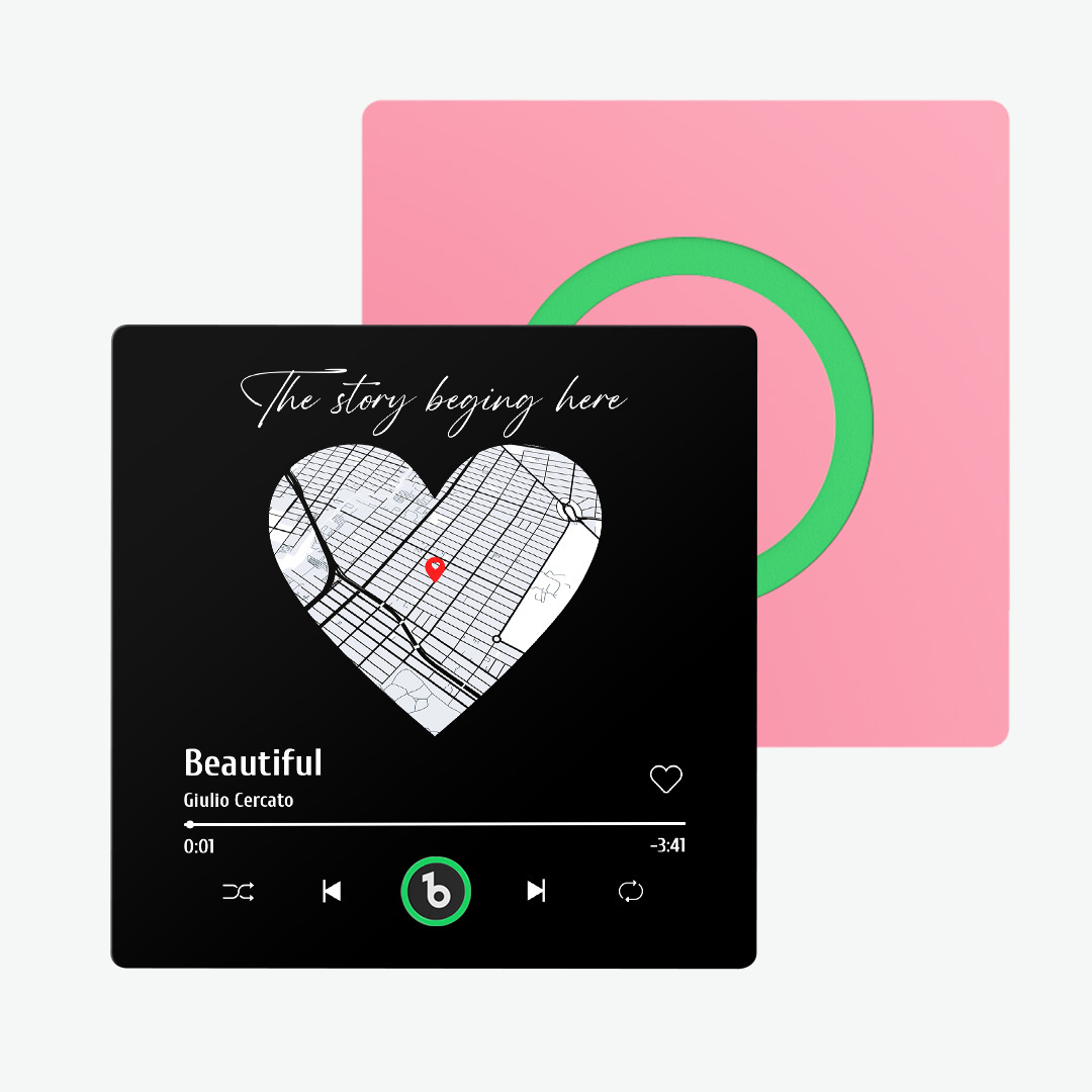 客製化紫水晶色音樂冰箱貼,全新4.0升級版音樂牆貼,無需手機即可播放音樂,多種款式,情侶禮物 - PhotoMoonLampTW