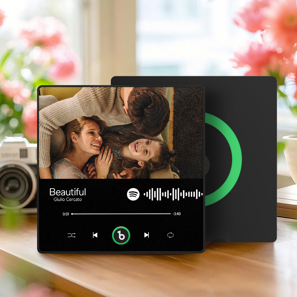 父親節訂製音樂冰箱貼禮物 彩色相框相簿冰箱貼 音樂牆貼照片貼紙 可播放的音樂機芯禮物 - PhotoMoonLampTW