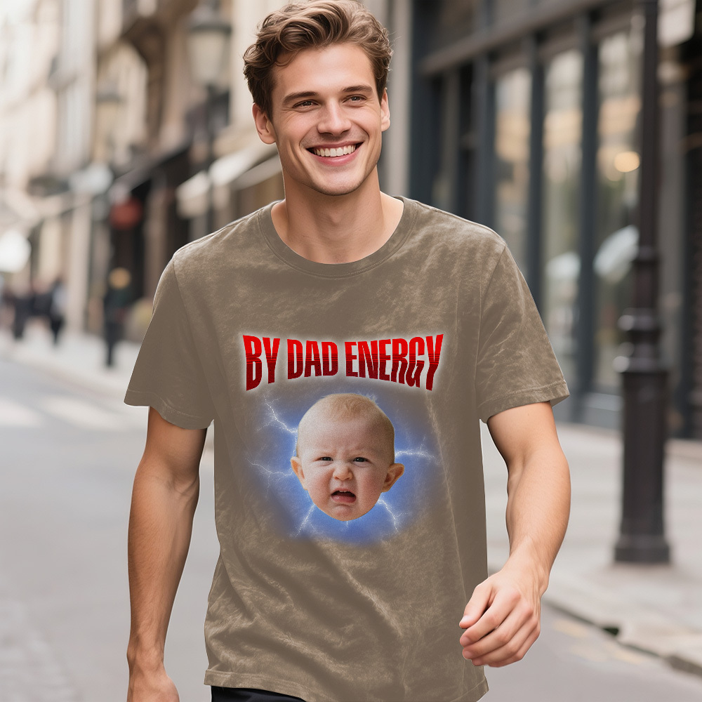 個人化照片復古 T 卹趣味父親節禮物送給爸爸,復古水洗 90 年代圖案 T 卹兒童可愛訂製襯衫 - PhotoMoonLampTW