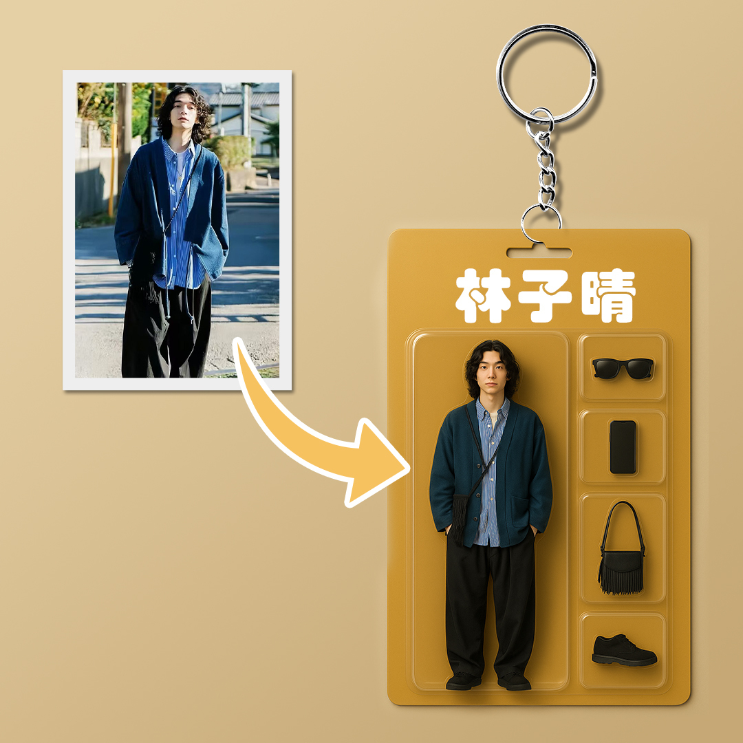 全身可自訂 3d 效果動作人物包裝玩具盒風格藝術禮物個人化 2d 印刷壓克力鑰匙圈禮物