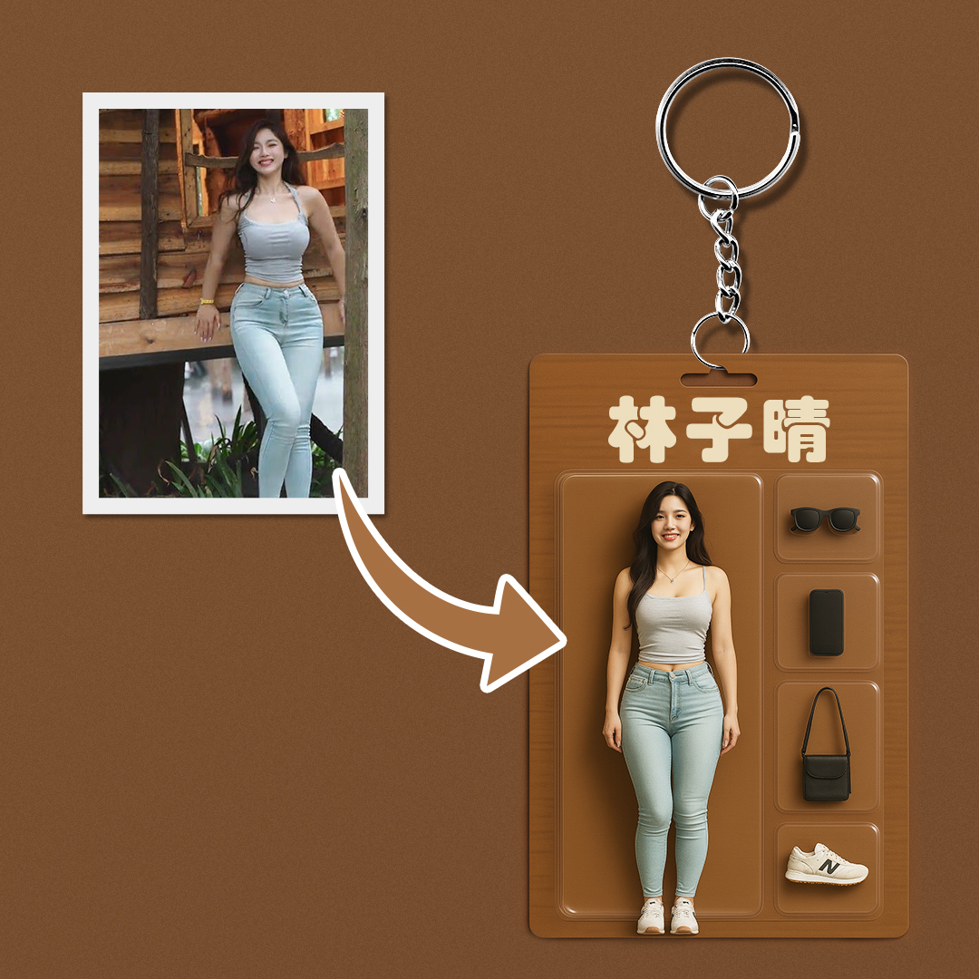 全身可自訂 3d 效果動作人物包裝玩具盒風格藝術禮物個人化 2d 印刷壓克力鑰匙圈禮物