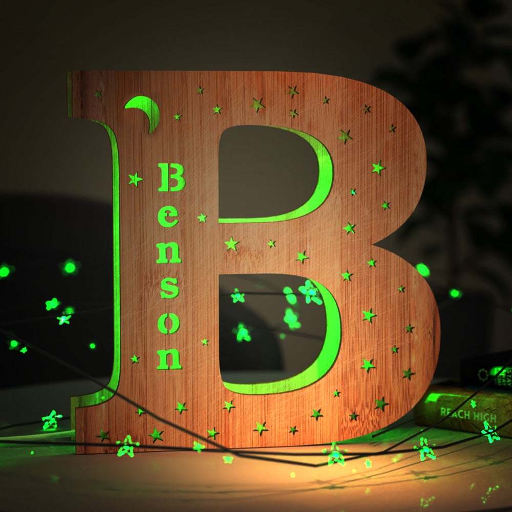 Custom Living Room Wall Decor Night Light Engraved Letter S  Household lights