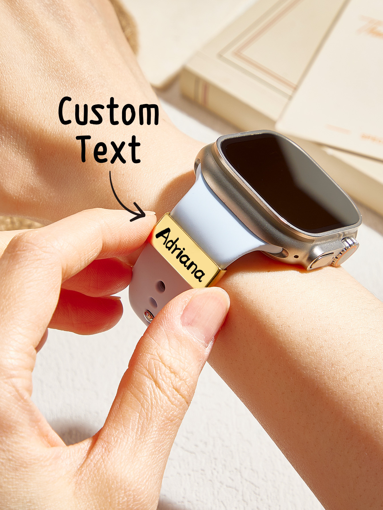 個人化錶帶姓名吊飾,智慧手錶吊飾,手印個人化禮物,護士週畢業禮物姓名